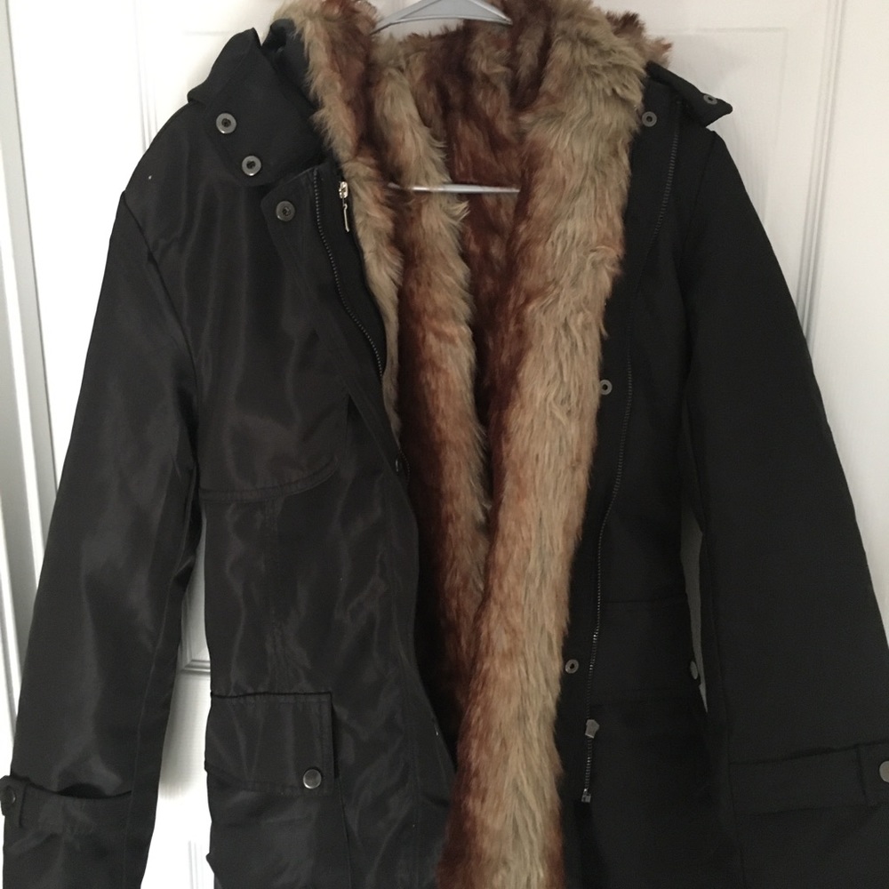 Black fur coat